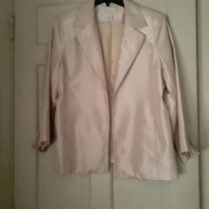 Susan Graver Cream Satin look Womens suit Jacket L